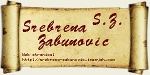 Srebrena Zabunović vizit kartica